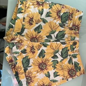 Bullhead Yellow Floral Jean Shorts